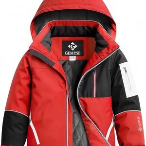 GEMYSE Boys Winter Coat Waterproof Windproof Boys Ski Snow Jacket with Hood Warm
